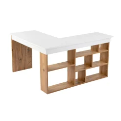 Homitis Bureau Vesper blanc/pin - 130x72x50 cm
