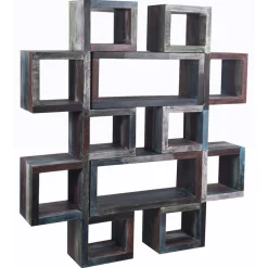 Hot Bois & Chiffons Caisson de bibliothèque manguier pushkar multicolore - 90x30x40 cm