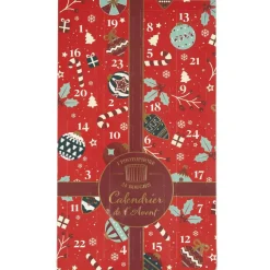 Home Deco Factory Calendrier de l'avent Photophores & Bougies Parfumées rouge - 21.7x37x4.2 cm