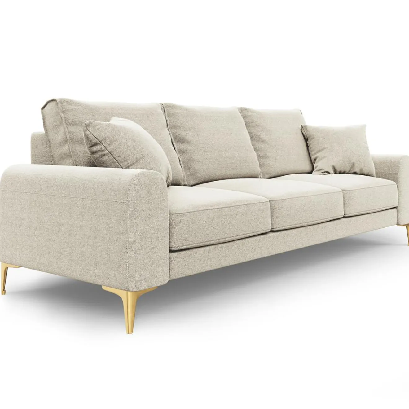Mazzini Sofas Canapé 4 places Madara beige clair - 237x102x90 cm