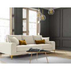Mazzini Sofas Canapé 4 places Madara beige clair - 237x102x90 cm
