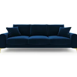 Mazzini Sofas Canapé 3 places velours madara bleu roi - 222x102x90 cm