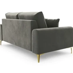 Mazzini Sofas Canapé 2 places velours madara gris - 172x102x90 cm