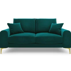 Mazzini Sofas Canapé 2 places velours madara turquoise - 172x102x90 cm