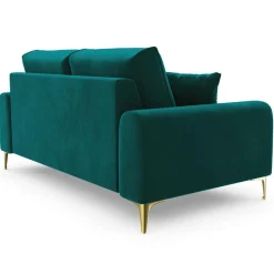 Mazzini Sofas Canapé 2 places velours madara turquoise - 172x102x90 cm