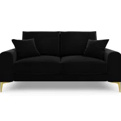 Mazzini Sofas Canapé 2 places velours madara noir - 172x102x90 cm
