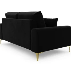 Mazzini Sofas Canapé 2 places velours madara noir - 172x102x90 cm