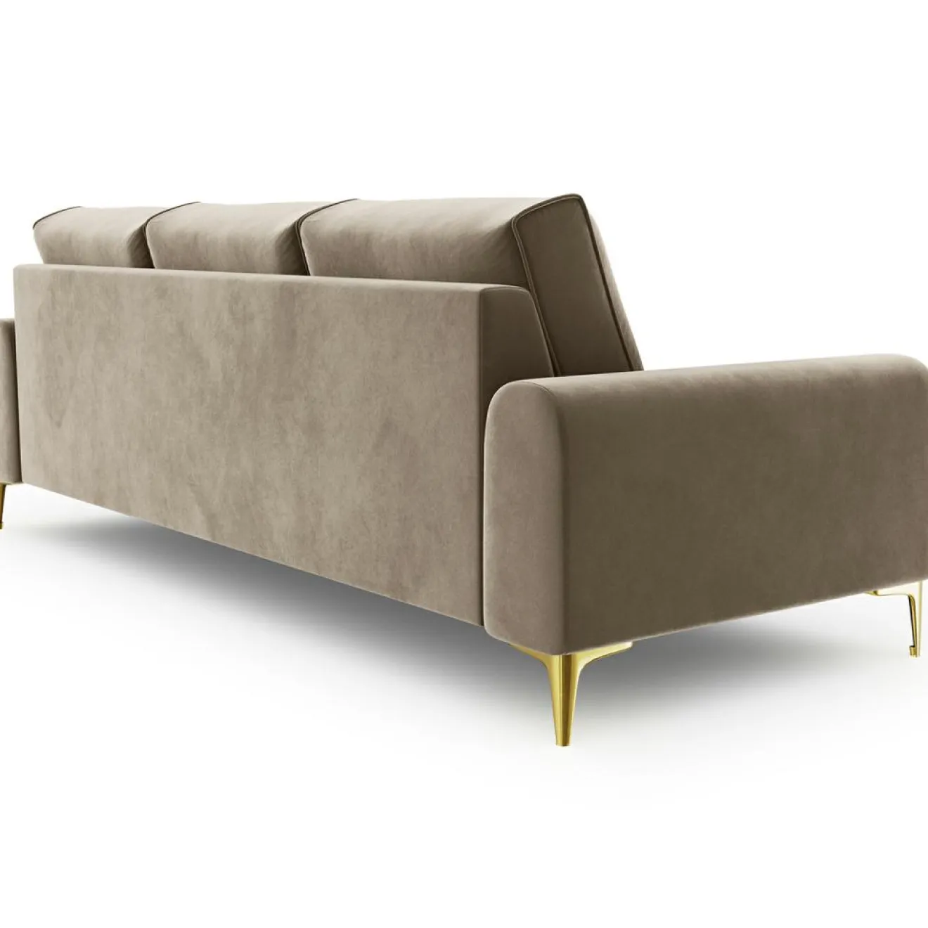 Mazzini Sofas Canapé 3 places velours madara beige - 222x102x90 cm
