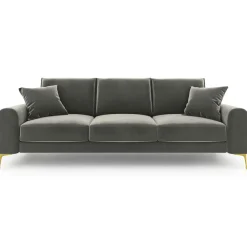 Best Mazzini Sofas Canapé 3 places velours madara gris - 222x102x90 cm