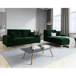 Mazzini Sofas Canapé 2 places velours madara vert bouteille - 172x102x90 cm