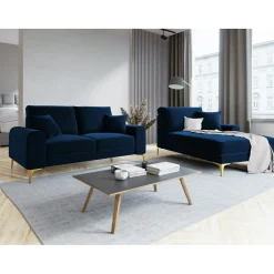 Outlet Mazzini Sofas Canapé 2 places velours madara bleu roi - 172x102x90 cm