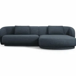 Mazzini Sofas Canapé angle droit Linden Chenille 4 Places bleu - 289x177x72 cm