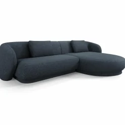 Mazzini Sofas Canapé angle droit Linden Chenille 4 Places bleu - 289x177x72 cm