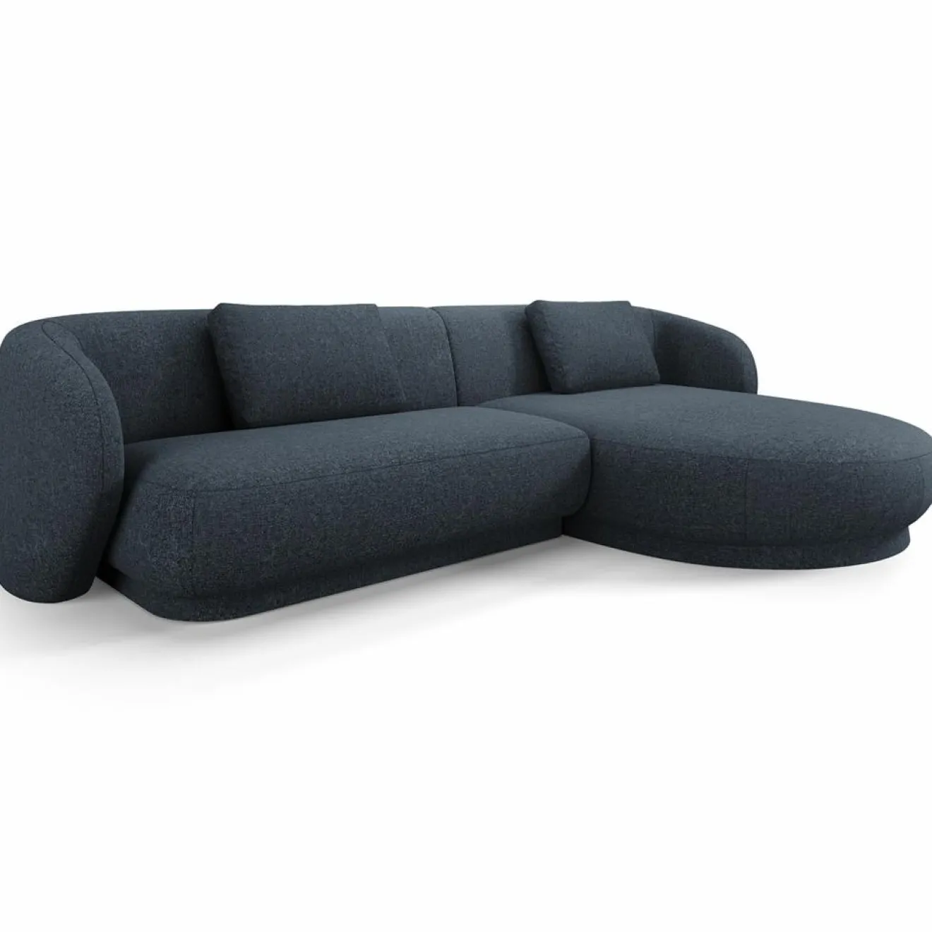 Mazzini Sofas Canapé angle droit Linden Chenille 4 Places bleu - 289x177x72 cm