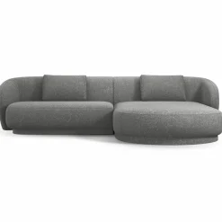 Online Mazzini Sofas Canapé angle droit Linden Chenille 4 Places gris foncé - 289x177x72 cm