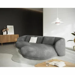 Online Mazzini Sofas Canapé angle droit Linden Chenille 4 Places gris foncé - 289x177x72 cm
