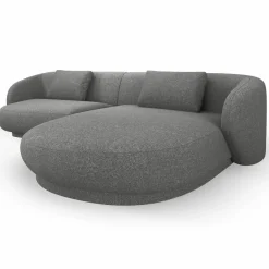 Online Mazzini Sofas Canapé angle droit Linden Chenille 4 Places gris foncé - 289x177x72 cm