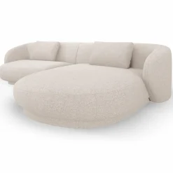 Discount Mazzini Sofas Canapé angle droit Linden Chenille 4 Places beige - 289x177x72 cm