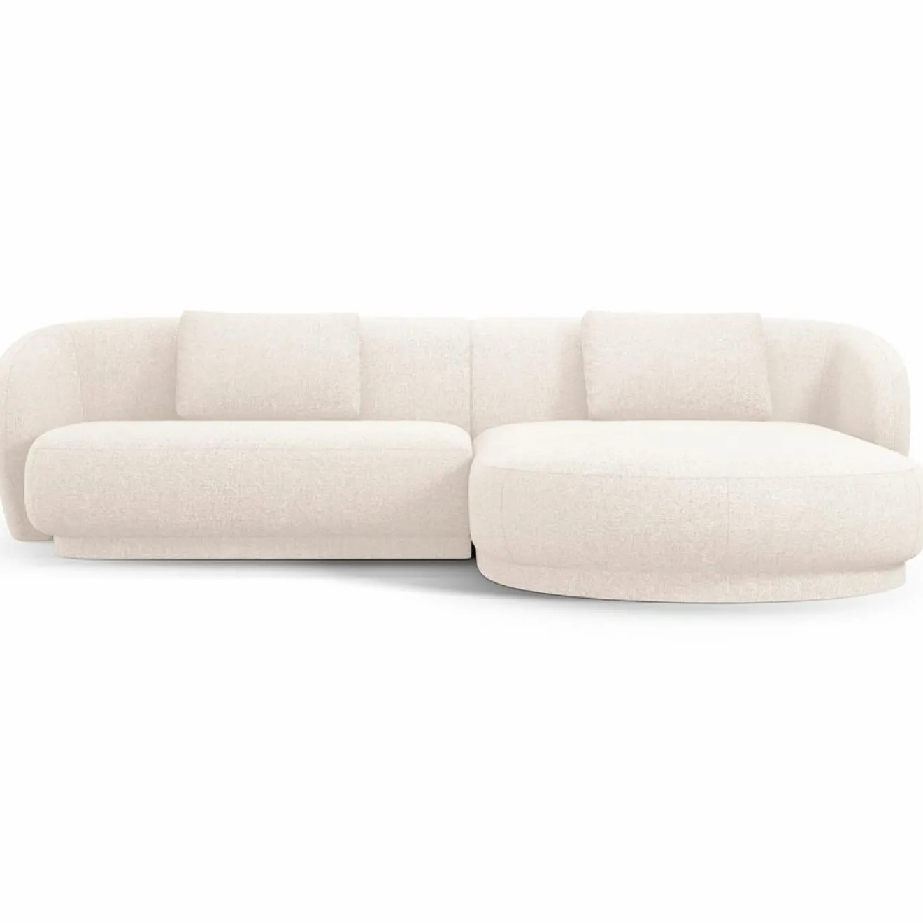 Mazzini Sofas Canapé angle droit Linden Chenille 4 Places beige clair - 289x177x72 cm