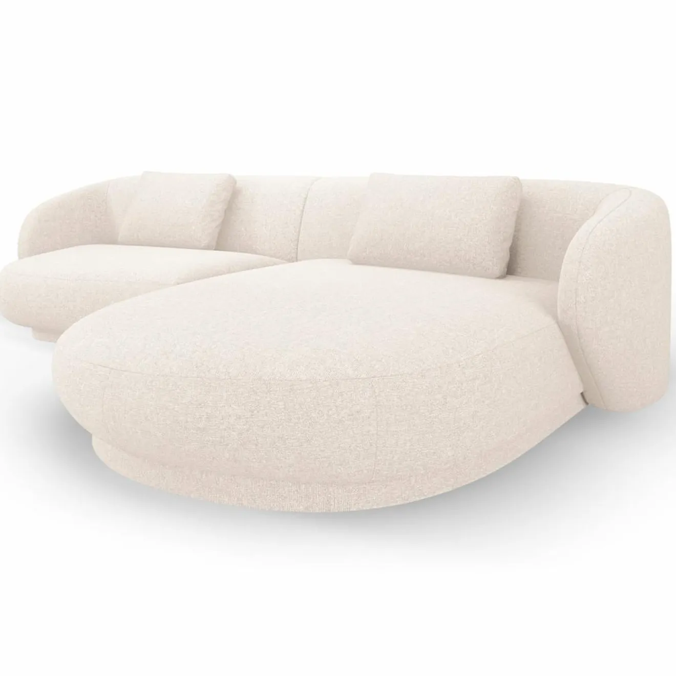 Mazzini Sofas Canapé angle droit Linden Chenille 4 Places beige clair - 289x177x72 cm