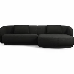 Hot Mazzini Sofas Canapé angle droit Linden Chenille 4 Places noir - 289x177x72 cm