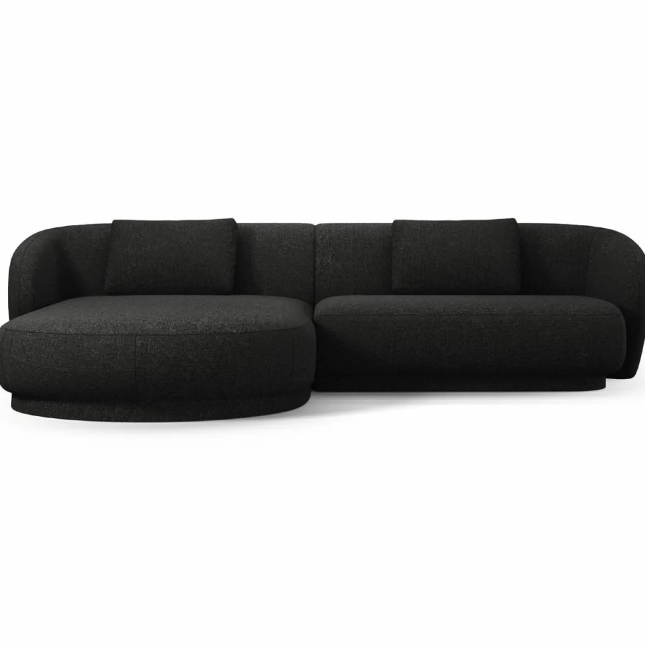 Mazzini Sofas Canapé angle gauche Linden Chenille 4 Places noir - 289x177x72 cm