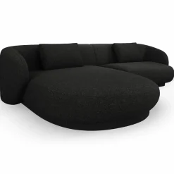 Mazzini Sofas Canapé angle gauche Linden Chenille 4 Places noir - 289x177x72 cm