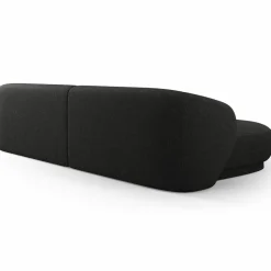 Mazzini Sofas Canapé angle gauche Linden Chenille 4 Places noir - 289x177x72 cm