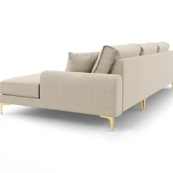 Outlet Mazzini Sofas Canapé d'angle droit 5 places Madara beige - 254x182x90 cm
