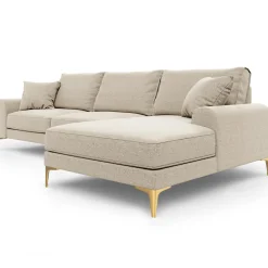 Outlet Mazzini Sofas Canapé d'angle droit 5 places Madara beige - 254x182x90 cm