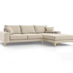 Outlet Mazzini Sofas Canapé d'angle droit 5 places Madara beige - 254x182x90 cm
