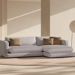 Mazzini Sofas Canapé d'angle droit Daphne 4 Places Gris chaud - 270x170x86 cm