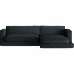 Mazzini Sofas Canapé d'angle droit Daphne 4 Places Noir - 270x170x86 cm