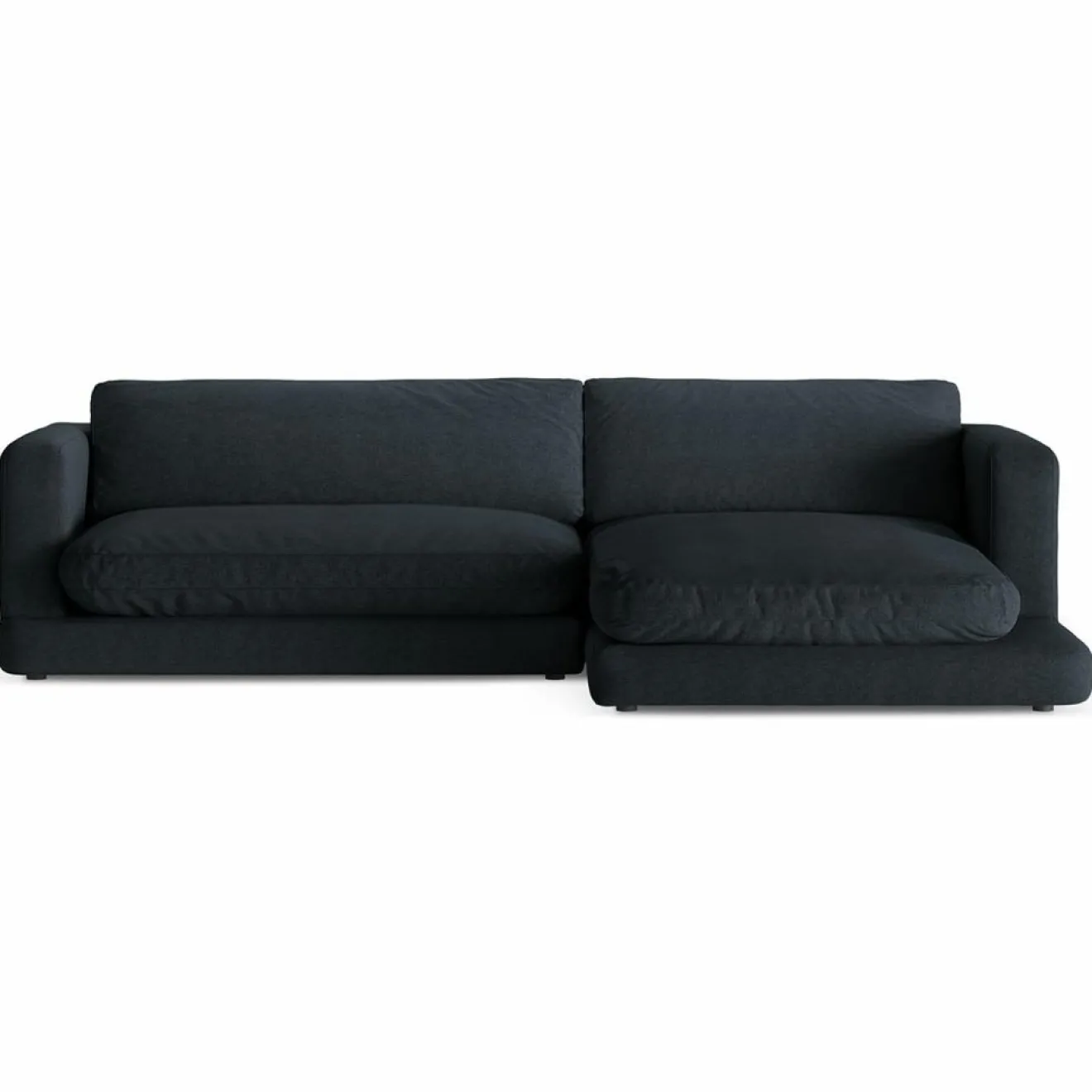 Mazzini Sofas Canapé d'angle droit Daphne 4 Places Noir - 270x170x86 cm