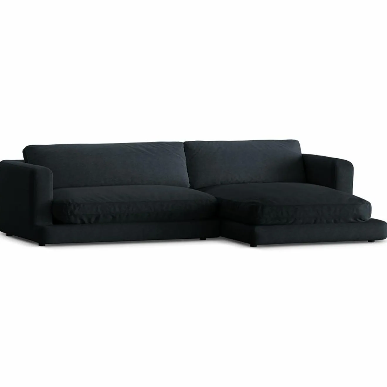 Mazzini Sofas Canapé d'angle droit Daphne 4 Places Noir - 270x170x86 cm