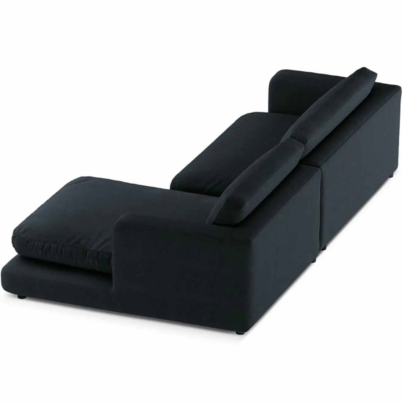 Mazzini Sofas Canapé d'angle droit Daphne 4 Places Noir - 270x170x86 cm