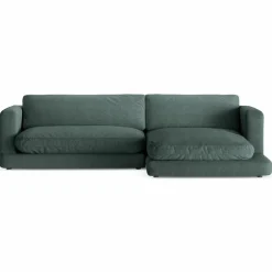 Hot Mazzini Sofas Canapé d'angle droit Daphne 4 Places Vert mousse - 270x170x86 cm