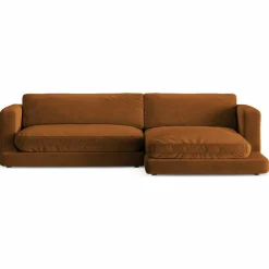 Online Mazzini Sofas Canapé d'angle droit en Velours Daphne 4 Places Terracotta - 270x170x86 cm