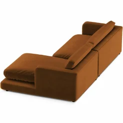 Online Mazzini Sofas Canapé d'angle droit en Velours Daphne 4 Places Terracotta - 270x170x86 cm