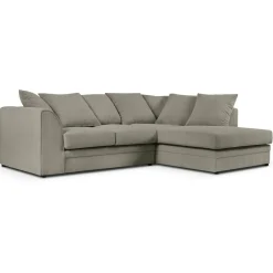 Mazzini Sofas Canapé d'angle Droit Quince Velours côtelé 4 Places gris clair - 221x171x80 cm