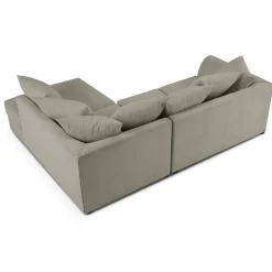 Mazzini Sofas Canapé d'angle Droit Quince Velours côtelé 4 Places gris clair - 221x171x80 cm