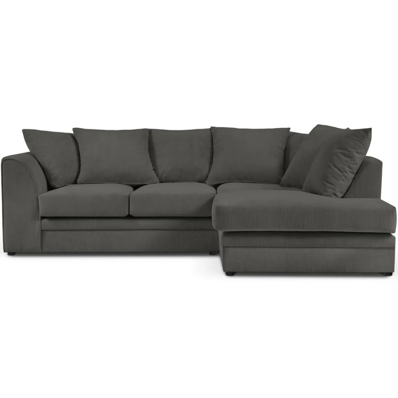Mazzini Sofas Canapé d'angle droit Quince 4 Places gris foncé - 221x171x80 cm