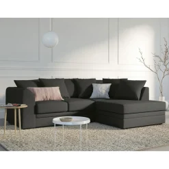 Mazzini Sofas Canapé d'angle droit Quince 4 Places gris foncé - 221x171x80 cm
