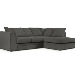 Mazzini Sofas Canapé d'angle droit Quince 4 Places gris foncé - 221x171x80 cm