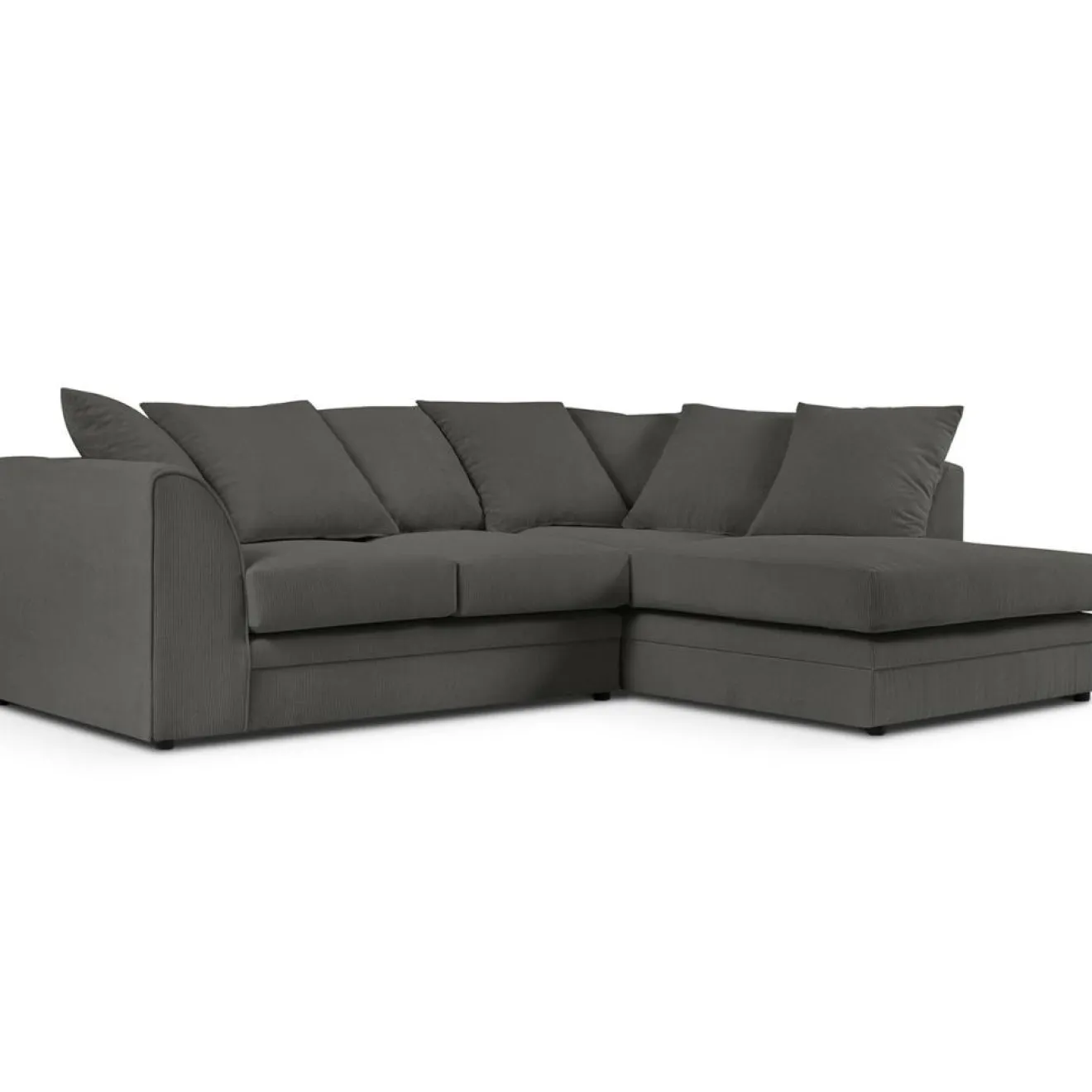 Mazzini Sofas Canapé d'angle droit Quince 4 Places gris foncé - 221x171x80 cm