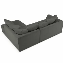 Mazzini Sofas Canapé d'angle droit Quince 4 Places gris foncé - 221x171x80 cm