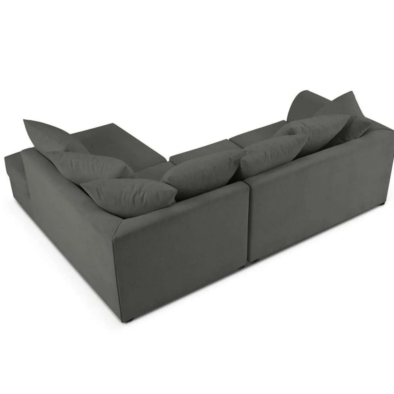 Mazzini Sofas Canapé d'angle droit Quince 4 Places gris foncé - 221x171x80 cm