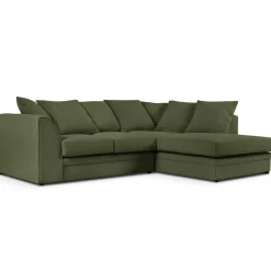 Online Mazzini Sofas Canapé d'angle Droit Quince Velours côtelé 4 Places vert - 221x171x80 cm