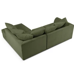 Online Mazzini Sofas Canapé d'angle Droit Quince Velours côtelé 4 Places vert - 221x171x80 cm