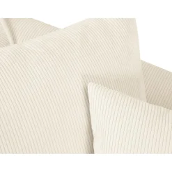 Mazzini Sofas Canapé d'angle Droit Quince Velours côtelé 4 Places beige clair - 221x171x80 cm